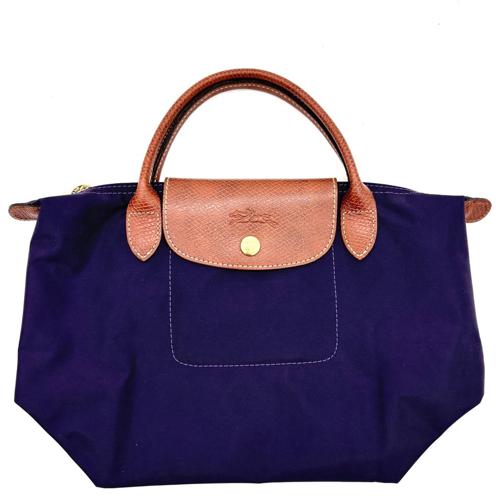 Longchamp Purple Tote with Signature Design